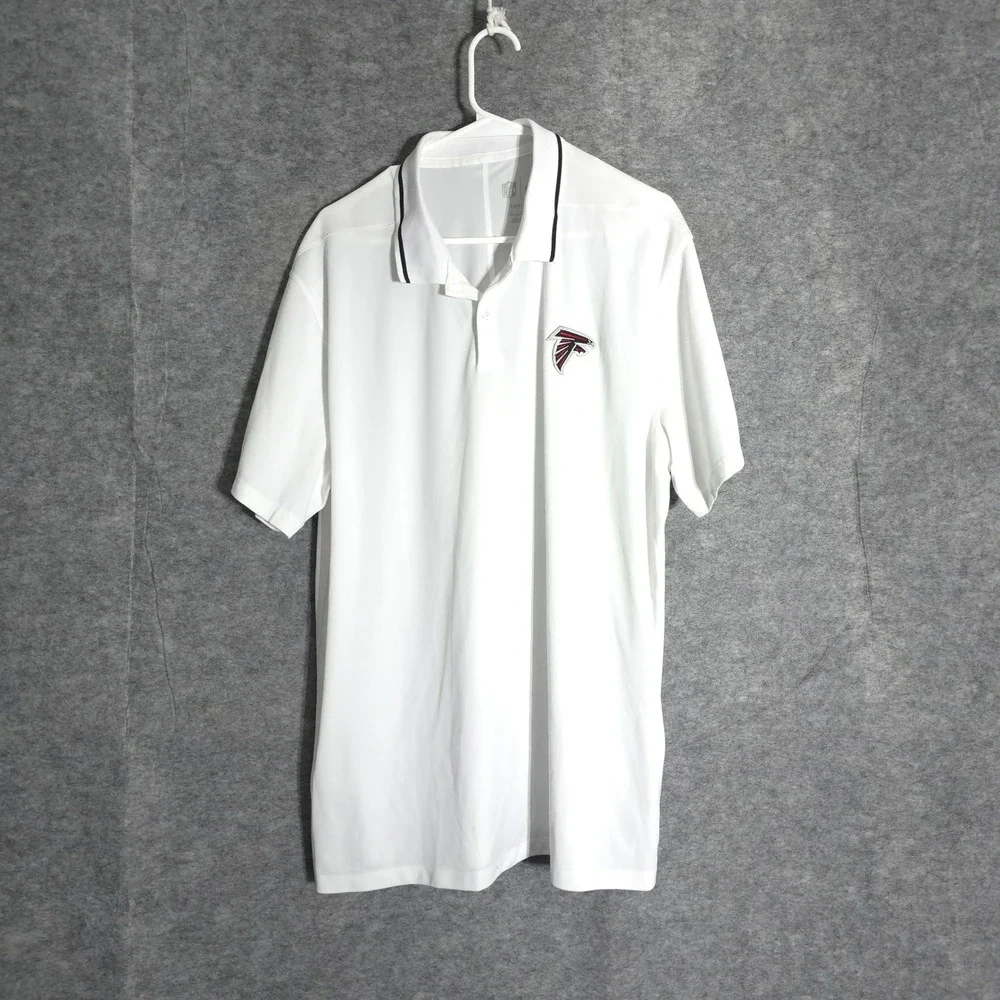 Nike‎ Atlanta Falcons NFL Mens XL White Dri-FIT Polo Shirt 00M3-100 Embroidered